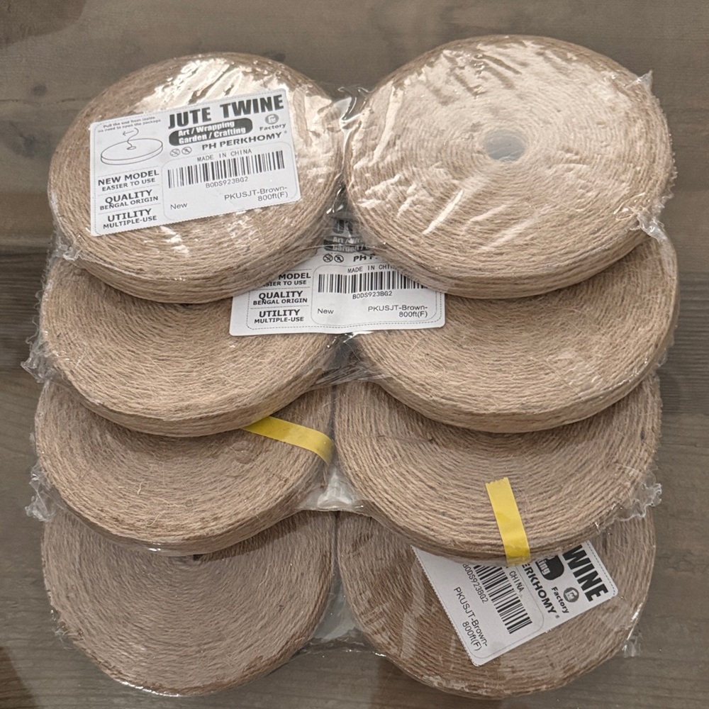 4 x Jute Twine Spools (2x 400ft) Garden Twine Natural Strong Long Brown